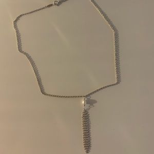 TIFFANY & CO PERETTI SILVER MESH & PEARL NECKLACE